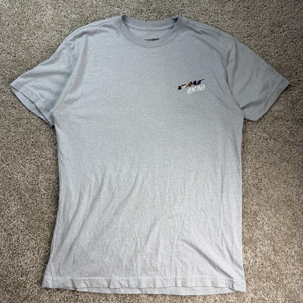 FMF Racing Shirt Mens Large Gray Logo Graphic Moto Motocross Tee T-Shirt